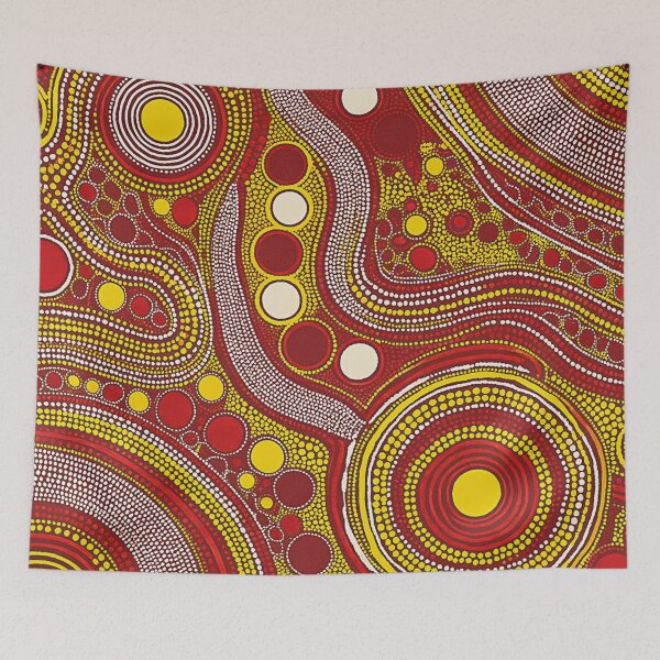 Item preview, Aboriginal Dot Painting  Circles Of Connection Red designed and sold by AboriginalartVI.