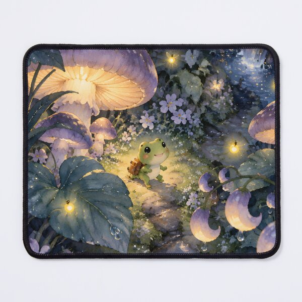 Item preview, Frog Night Garden with Glowing Mushrooms designed and sold by riccardoscrocca.