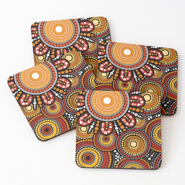 Item preview, Aboriginal Dot Painting Campsite Red Brown designed and sold by AboriginalartVI.