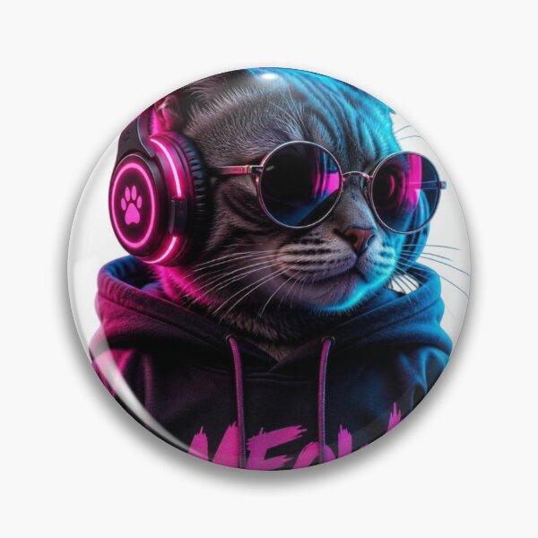 Item preview, Stylish Cyberpunk Cat with Neon Helmet and Streetwear Sweatshirt designed and sold by XtwinX.