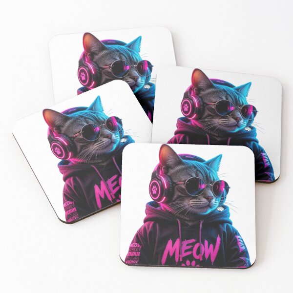 Item preview, Stylish Cyberpunk Cat with Neon Helmet and Streetwear Sweatshirt designed and sold by XtwinX.