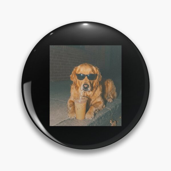 Item preview, Golden Retriever Drinking Iced Coffee - Dog Meme designed and sold by TiberiusCarver.