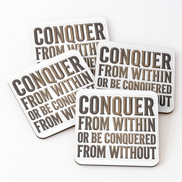 Item preview, Conquer From Within Stoic Motivation Typography Art designed and sold by Plot Twist Supply.