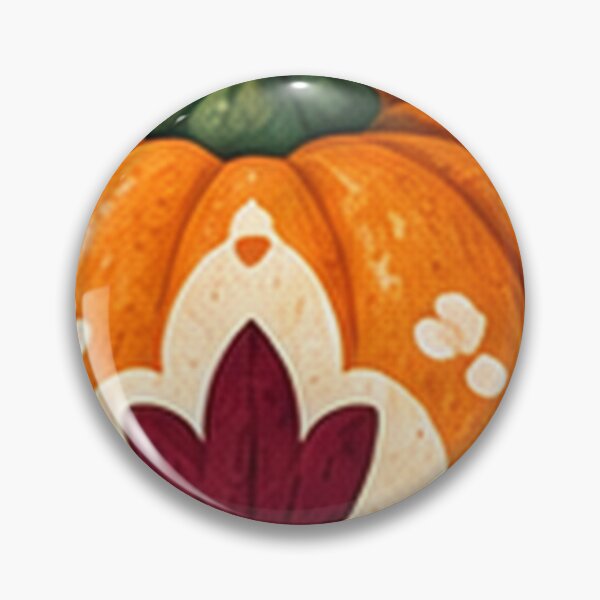 Item preview, Folk Painted Orange Pumpkin with Curling Vine designed and sold by H. Doucette Studio.