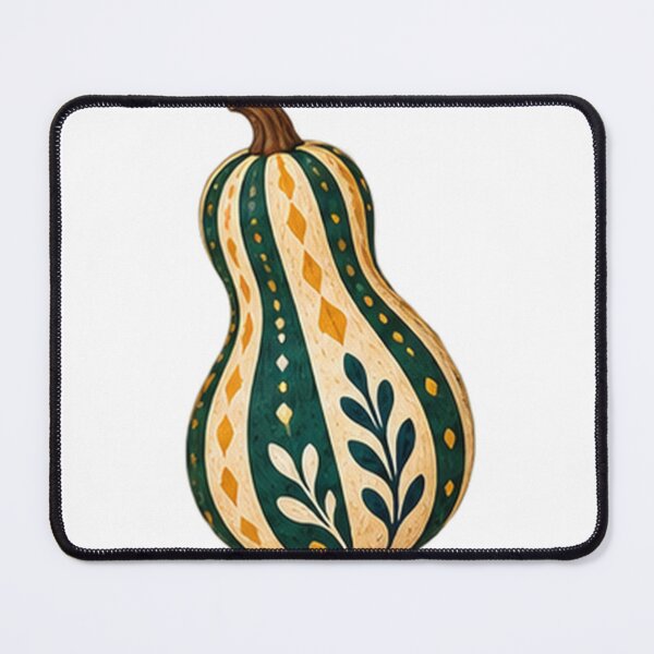 Item preview, Striped Heirloom Squash with Folk Leaves designed and sold by H. Doucette Studio.