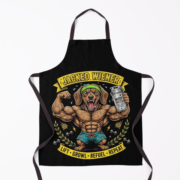 Item preview, Jacked Wiener Funny Bodybuilding Dachshund Gym Dog - Lift Growl Refuel Repeat Woof Protein designed and sold by StrongEveryDayStore.