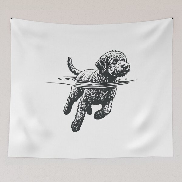 Item preview, Lagotto Swimming - Lagotto Romagnolo Beach - Truffle Dog Lake Life Water designed and sold by TiberiusCarver.