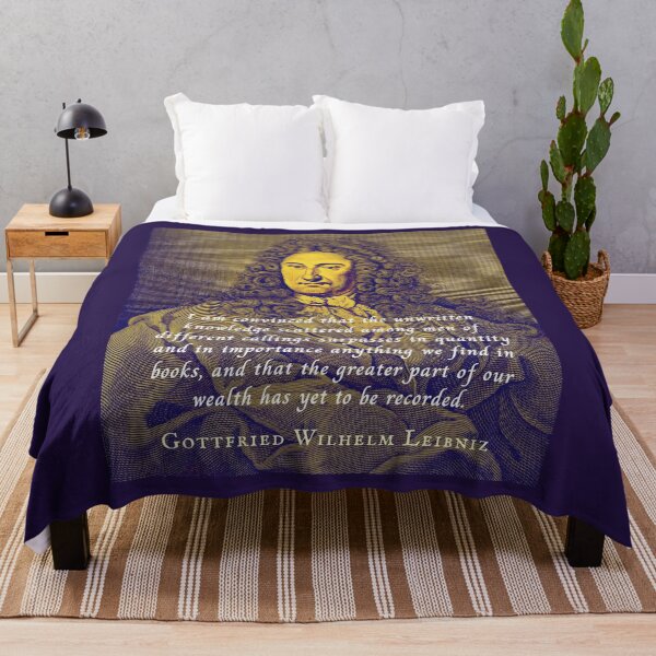 Item preview, Leibniz quote: I am convinced that the unwritten knowledge scattered among men of different callings surpasses in quantity and in importance anything we find in books, designed and sold by artbleed.