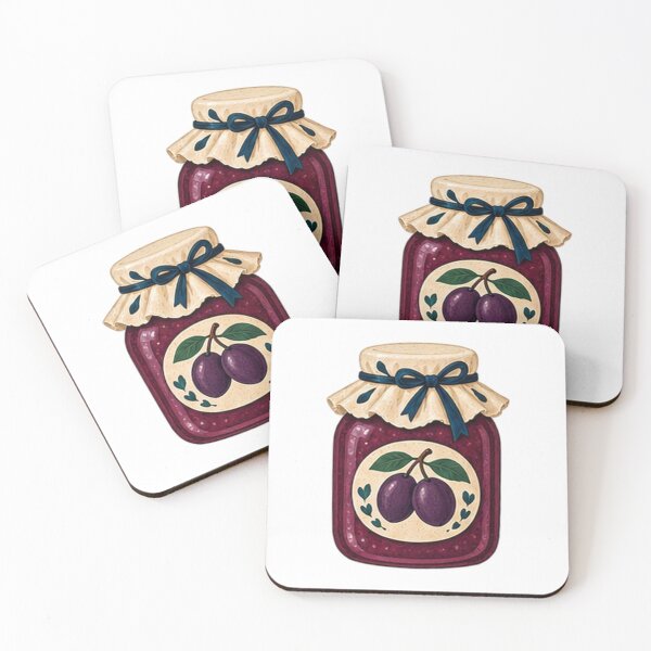 Item preview, Plum Preserves Jar with Fabric Lid and Bow designed and sold by H. Doucette Studio.