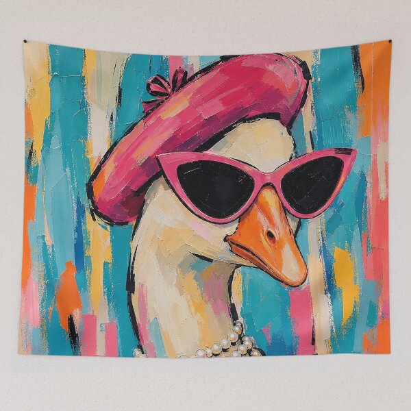 Item preview, Funky Pink Beret Goose Pop Art designed and sold by Luvahawb.