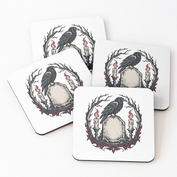 Item preview, Gothic Raven on Haunted Gravestone | Dark Cemetery Halloween Art designed and sold by Greemo03.