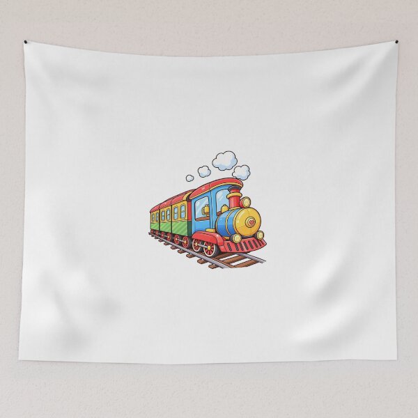 Item preview, Cute Colorful Steam Train Locomotive – Kawaii Rainbow Cartoon Railway Art designed and sold by mumeaw.