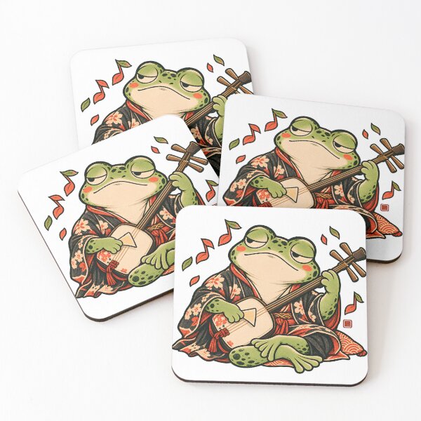 Item preview, Musician Frog Playing Shamisen - Funny Japanese Frog designed and sold by CreatifStudios.