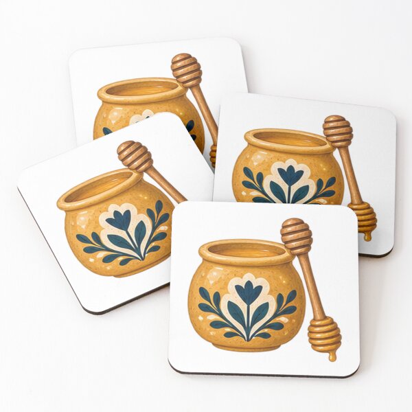 Item preview, Golden Honey Crock with Wooden Dipper designed and sold by H. Doucette Studio.