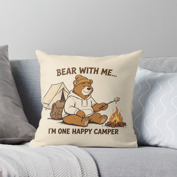 Item preview, Bear With Me I'm One Happy Camper Funny Camping Bear T-Shirt designed and sold by EverydayBadge.