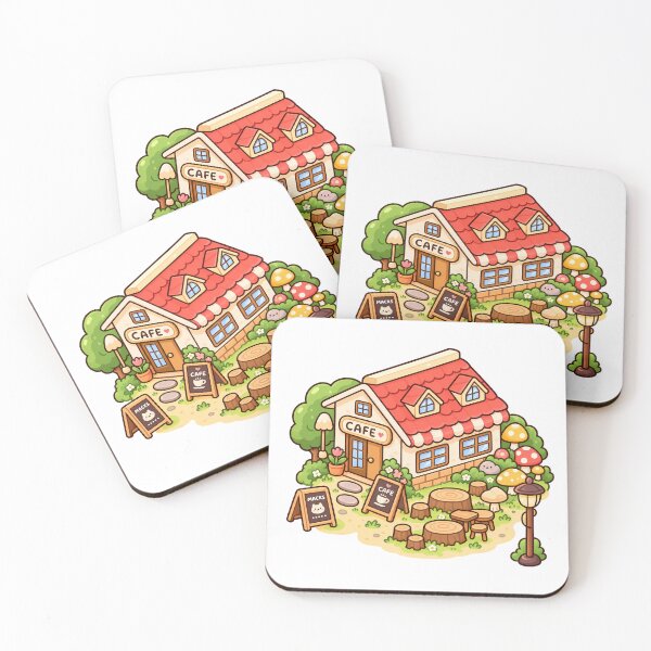 Item preview, Kawaii Woodland Cafe Cottage – Cute Mushroom Forest Coffee Shop Cartoon designed and sold by mumeaw.