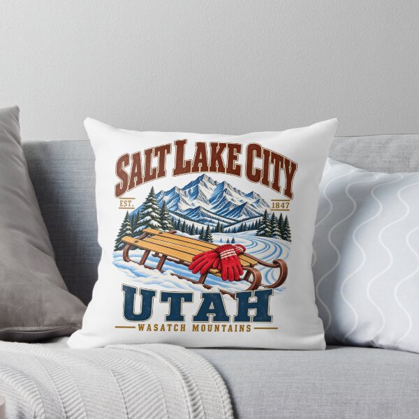 Item preview, Salt Lake City Utah Wasatch Winter Sledding Retro Souvenir T-Shirt designed and sold by Trendably.
