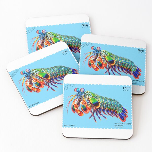 Item preview, PEACOCK MANTIS LOBSTER - STAMP designed and sold by Looplk.