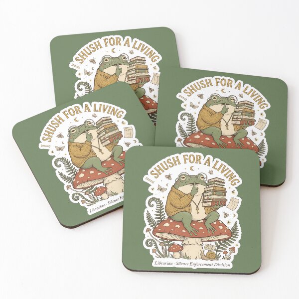 Item preview, I Shush For A Living Frog Librarian - Funny Cottagecore Bookworm Art designed and sold by Driesman.