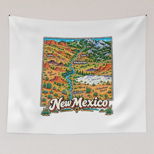 Item preview, Hand Drawn New Mexico Travel Souvenir Landmark Gift designed and sold by MichaeIRellov.
