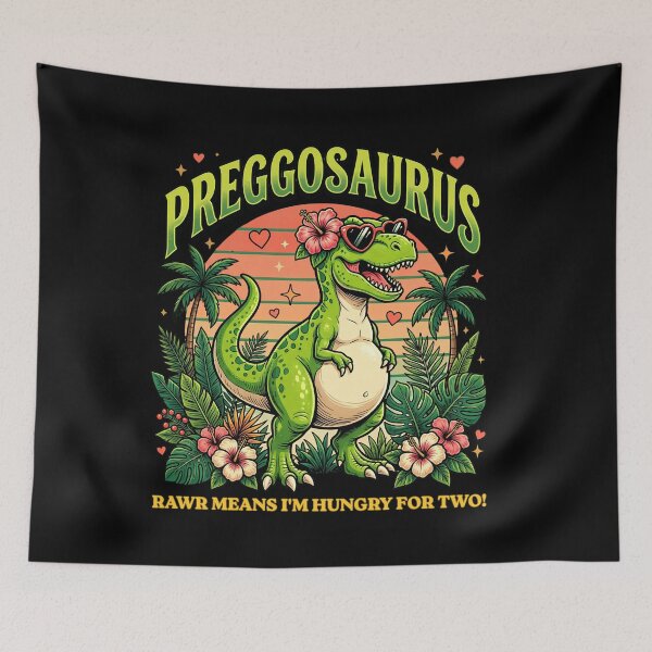 Item preview, Preggosaurus Rawr Means I'm Hungry For Two: Funny Pregnancy Dinosaur Mom Baby Announcement designed and sold by NewaveBoutique.