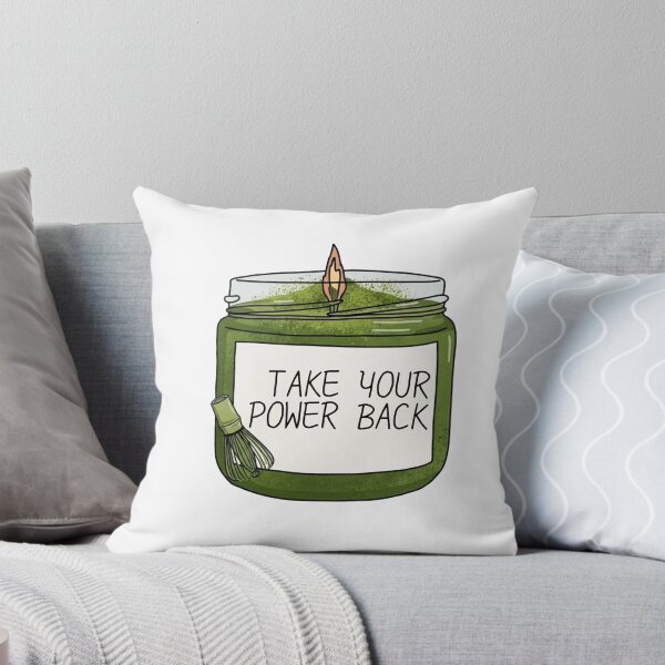 Item preview,  ​Take your power back matcha green candle aesthetic mental health sticker designed and sold by ZestyMood2.