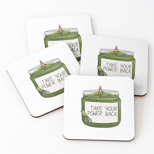 Item preview,  ​Take your power back matcha green candle aesthetic mental health sticker designed and sold by ZestyMood2.