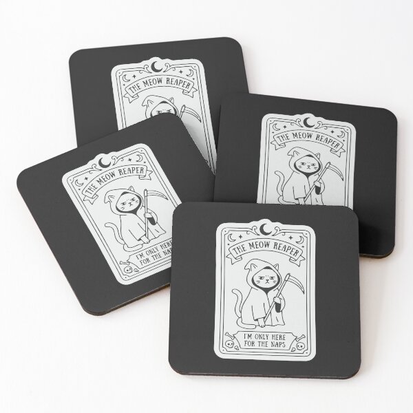 Item preview, "The Meow Reaper" Funny Grumpy Cat Tarot Card Naps Meme designed and sold by Cipher & Soul.