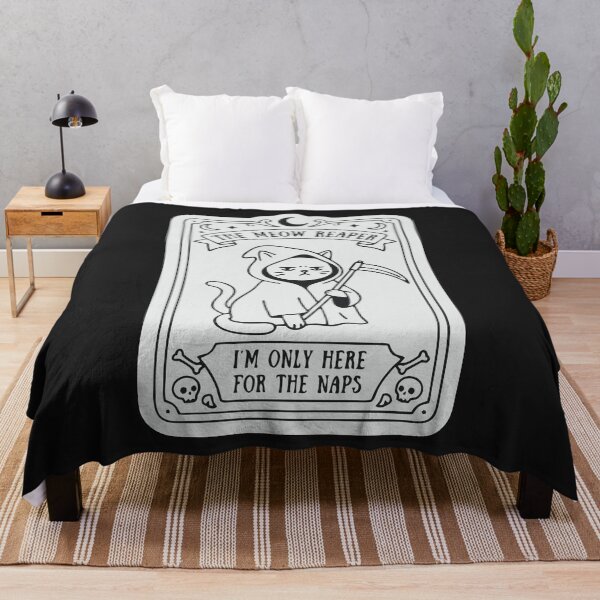 Item preview, "The Meow Reaper" Funny Grumpy Cat Tarot Card Naps Meme designed and sold by Cipher & Soul.