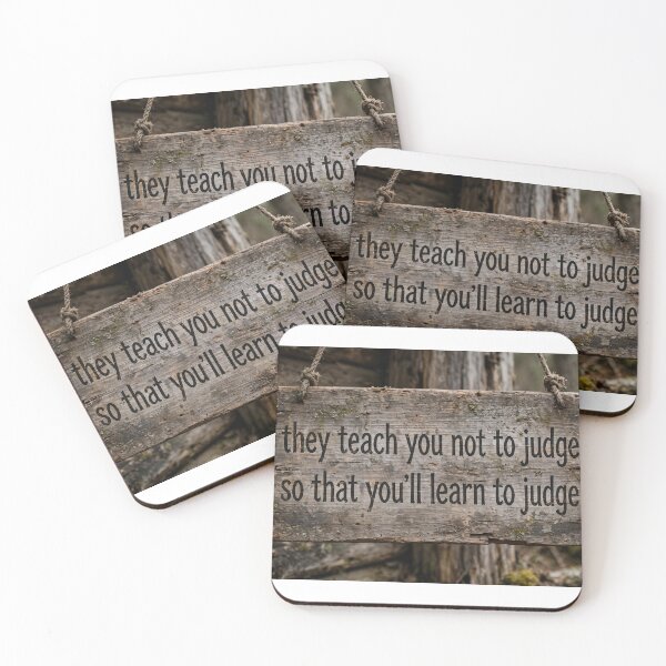 Item preview, Rustic Wooden Sign — They Teach You Not to Judge, Funny Wisdom Sign designed and sold by Stevercortinas.
