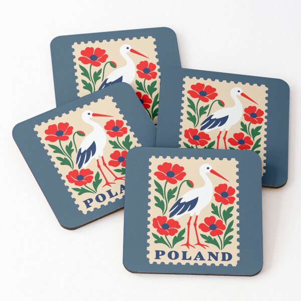 Item preview, Polish White Stork Folk Art Postage Stamp designed and sold by MavtM.