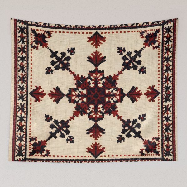 Item preview, Traditional Folk Embroidery Red Blue Cross Stitch Pattern designed and sold by ART BOND.