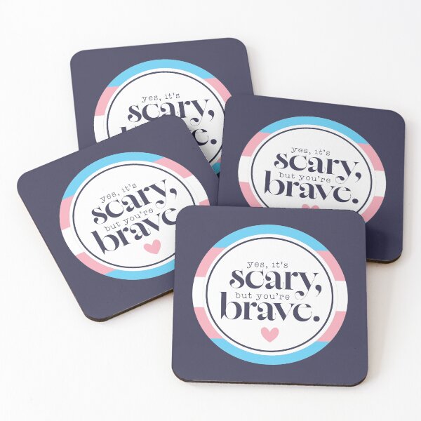 Item preview, Yes, It's Scary, but You're Brave: Transgender Pride Flag designed and sold by Hakuna Ricotta.