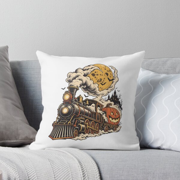 Item preview, Haunted Halloween Ghost Train with Jack O Lantern Car | Vintage Spooky Art designed and sold by Greemo03.
