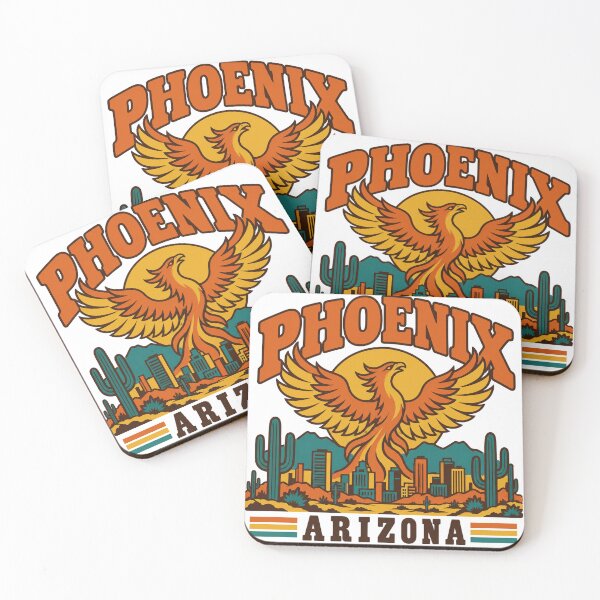 Item preview, Phoenix Gift - Vintage Phoenix Arizona Travel Art designed and sold by RedRubyBubble.