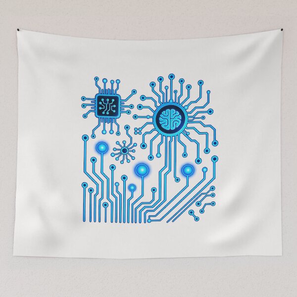 Item preview, Blue Circuit Board Core – Computer Virus Futuristic Cyber Tech Art designed and sold by Genius Geek.