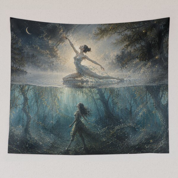 Item preview, Surreal Ballet Fantasy – The Dancer Between Worlds designed and sold by TrueWoven Studio.