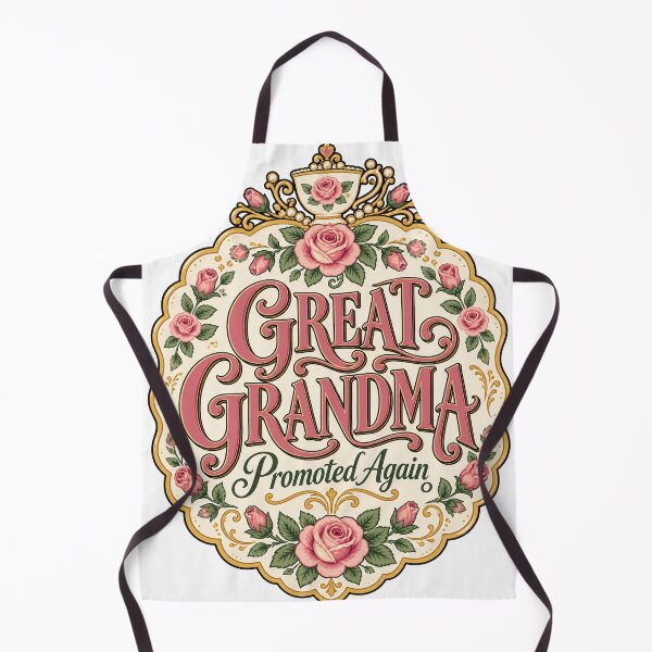Item preview, Great Grandma Promoted Again Vintage Floral Roses Teacup Crest designed and sold by North Shore Prints.
