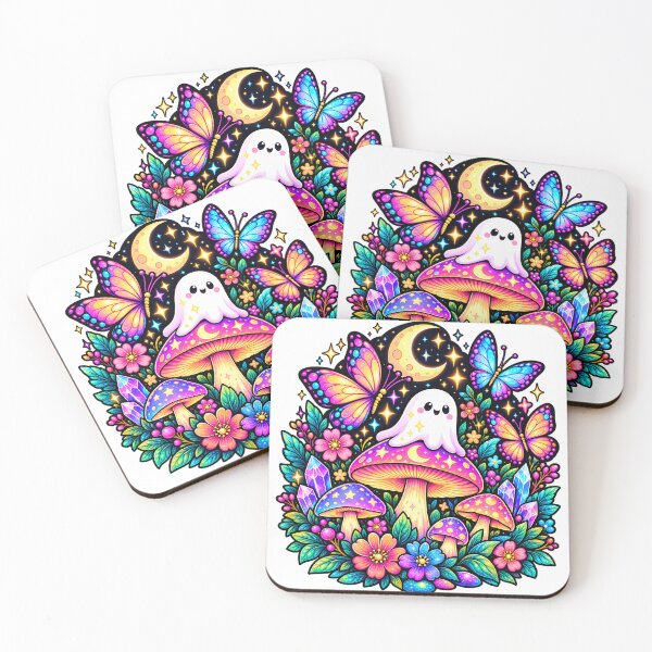 Item preview, Cute Ghost Cosmic Tea Party Mushroom Garden designed and sold by Thai Vibe Studio.