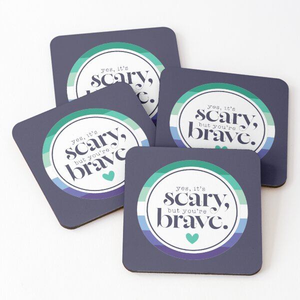 Item preview, Yes, It's Scary, but You're Brave: Gay Men Pride Flag designed and sold by Hakuna Ricotta.