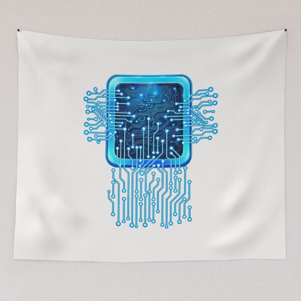 Item preview, Blue Circuit Board Core – Computer Virus Futuristic Cyber Tech Art designed and sold by Genius Geek.