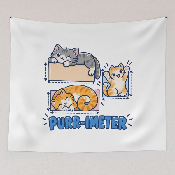 Item preview, Purr-imeter Maths Cat Pun designed and sold by FloraPlantTees.