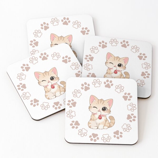 Item preview, Cute Winking Tabby Cat Kitten Paw Print Circle  designed and sold by Mythoughts0518.