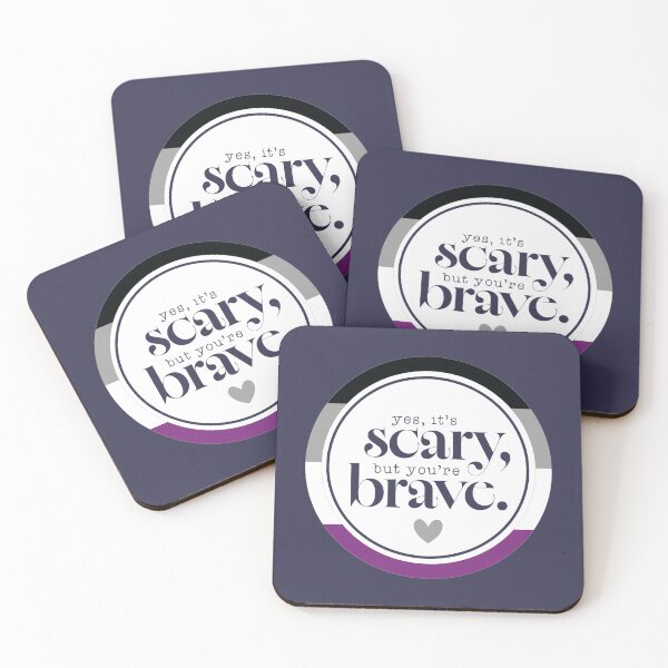 Item preview, Yes, It's Scary, but You're Brave: Asexual Pride Flag designed and sold by Hakuna Ricotta.