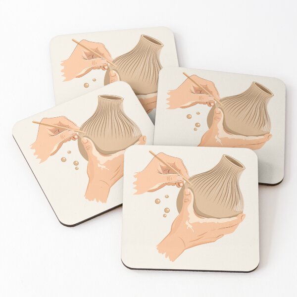 Item preview, Hand-Painted Pottery – Ceramic Vase Craft Illustration designed and sold by CheriTanya.