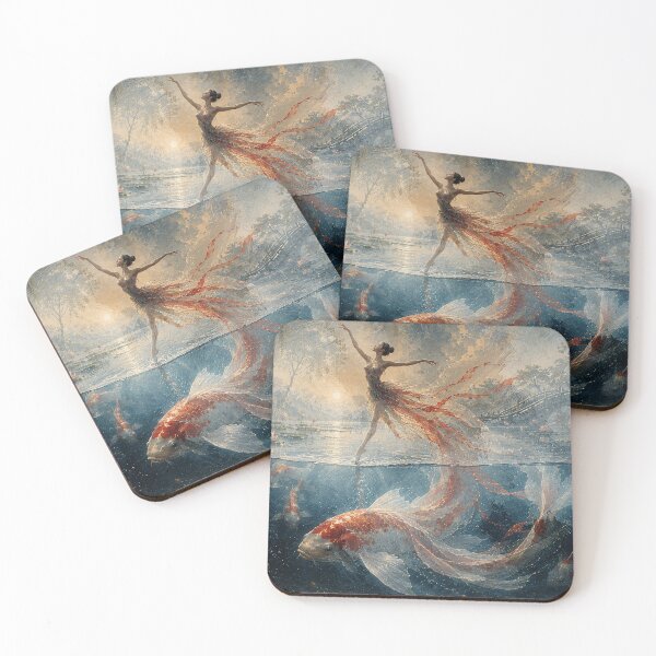 Item preview, Koi Pond Ballet – The Dancer and the Koi designed and sold by TrueWoven Studio.