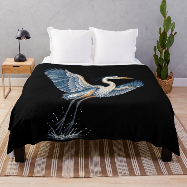 Item preview, Great Blue Heron Flying With Water Splash designed and sold by elderberry.