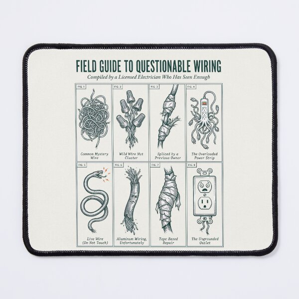 Item preview, Field Guide To Questionable Wiring - Funny Electrician Diagram Art designed and sold by Driesman.