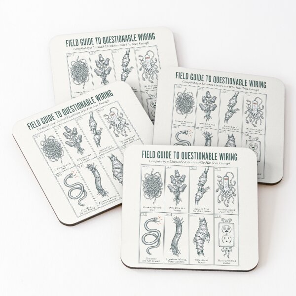Item preview, Field Guide To Questionable Wiring - Funny Electrician Diagram Art designed and sold by Driesman.