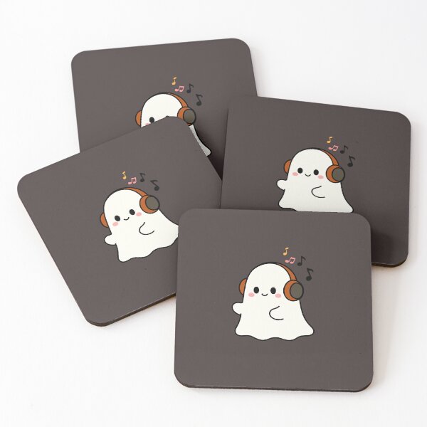 Item preview, Cute Ghost Listening to Music – Kawaii Music Lover designed and sold by gluxdesing.
